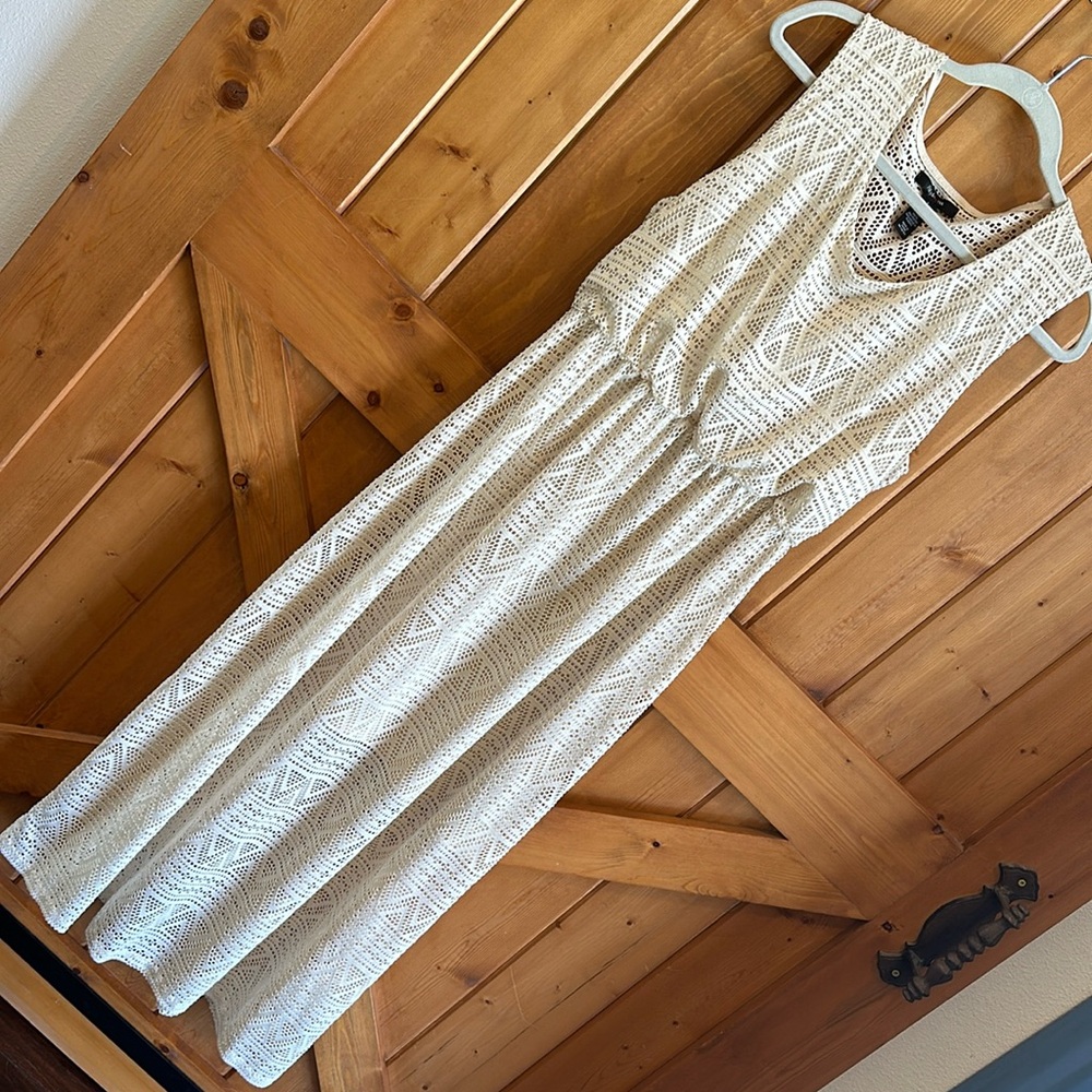 Style & CO cute BoHo style summer dress cream maxi